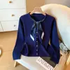 Estilo Popular de Alta Calidad de las Trece Líneas de Guangzhou ~ Suéter de Punto para Mujer Otoño Temprano 2025 Nuevo Elegante Adelgazante de Alta Gama Cárdigan