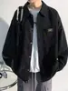 Chamarra Camisa de Pana de Manga Larga para Hombre Primavera y Otoño Delgada Nueva 2024 Camisa Marca de Moda de Hong Kong Tops Casuales