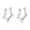 Brincos de Aço Inoxidável Estrela de Cinco Pontas Moda Transfronteiriça Brinco de Argola Geométrico Simples Tendência Feminina Brincos Banhados em Aço Inoxidável 18K