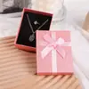 Nova Caixa de Embalagem para Joias Caixa de Presente de Aniversário Caixa de Joias com Fita de Cetim Laço Caixa de Papel para Embalagem de Colar Anel