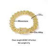 Colar de liga de zinco com corrente cubana de diamantes de 14 mm, estilo hip hop, moderno e de alta qualidade para homens e mulheres.