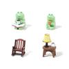Sillón Mecedora Rana Relajado Lámpara de Mesa Adornos Lindos Tu Mini Escritorio Decoración de Coche Linda Adornos de Dibujos Animados Japoneses 4
