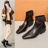 Botines de Tobillo de Hebilla de Cinturón Retro de Gama Alta para Mujer 2026 Otoño/Invierno Nuevos con Punta Cuadrada y Tacón Grueso Estilo Británico para Viajar Botines Chelsea