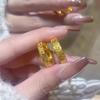 Cor Dourada Gelo Triturado Pulseira de Gelo Nova Chegada Pulseira Sólida Brilhante Conjunto de Joias Elegantes Femininas Anel Pulseira