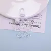 Chaveiro de Urso com Pétalas Grandes Transparentes Coloridas como Doces Pingente de Bolsa Pequeno Acessório Artesanal DIY em Formato de Feijão