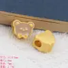 Accesorios color arena dorada tarjeta de goteo de dibujos animados oso cara sonriente con agujero pulsera cabeza de Buda de doble cara material para diadema accesorios para joyería diy