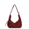 Bolso de Lona de Lunares Estilo Coreano para Mujer, Bolso Cruzado de un Solo Hombro, Bolso Tipo Dumpling en Forma de Media Luna, Bolso de Commuter Fresco de Gama Alta para Principios de Primavera