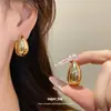 Pendientes de Hebilla con Colgante de Gota de Agua Metálicos Brillantes Estilo Nuevo Europeo y Americano Pendientes de Moda para el Trabajo de Lujo Ligero Sensación de Alta Gama Accesorios de Pendientes Versátiles para Mujer