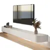 Mueble de TV flotante para pared de madera maciza para apartamentos pequeños, dormitorios y alojamientos