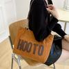 Bolsa de Ombro de Lona para Estudantes Universitários Bolsa Grande Feminina de Grande Capacidade 2025 Nova Bolsa Tote de Verão para o Dia a Dia