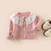 Suéter de Encaje de Moda de Primavera para Niñas Ropa de Punto para Bebés Estilo Nuevo de Bebé Cardigan Lindo Elegante de Encaje