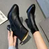 Botines de Tacón Grueso para Mujer 2026 Nuevos Botas de Tacón Alto Color Nude Invierno Con Felpa Adicional Marrón Botas Adelgazantes Botas Individuales Botas Martin Británicas