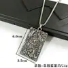 Colgante Vintage Dominante Guan Gong Dios de la Riqueza Dragón Ascendente Cuatro Mares Unicornio Collar Cuadrado Estilo Chino de Alta Gama Santo Marcial Tallado