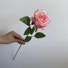 Flor Artificial de Rosa Única para Adereços de Cerimônia de Casamento, Decoração de Casa, Arranjo de Flores Artificiais, Parede de Buquê de Casamento de Luxo