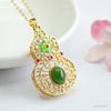 Colgante de Jade Hetian Natural de Guan Yu Collar de Calabaza de Jaspe Estilo Étnico Venta al por Mayor Dropshipping S4051804L