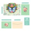 Nueva Tarjeta de Felicitación Tridimensional de Mariposa Lista para Usar Venta al por Mayor Regalo para el Día del Maestro Tarjeta de Felicitación de Cumpleaños Transfronteriza Tarjeta Pequeña de Gama Alta