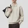 Coleção Outono 2026: Moletom Americano Pesado de Manga Longa Masculino em uma Estética de Luxo Leve, Old Money, Simples, de Caimento Solto e Peça de Roupa Versátil