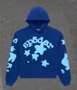 Sudadera con capucha de forro polar grueso de peso pesado 450 g, original de ultramar, para hombre, con estampado de espuma de Araña Sp5Der