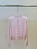 Otoño/Invierno Nuevo Simple Clásico Versátil Lana Cuello Redondo Manga Larga Alta Elasticidad Color Sólido Capa Base Tejido Cárdigan Ropa de Abrigo para Mujer