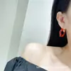 Pendientes colgantes de gota en forma de U de macarrón dulce de colores para otoño e invierno, pendientes para mujer, venta al por mayor, nicho, alta gama, estilo same como lisa