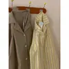 Pijama a rayas de bloques de color estilo coreano para mujer, conjunto de manga larga para primavera y otoño, ropa de estar de algodón nube, adecuado para usar en el exterior, venta al por mayor para ventas transfronterizas