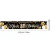 Novos adereços de decoração de aniversário transfronteiriços: Bandeiras decorativas de poliéster 100D, tecido para fundo de aniversário, faixas e dísticos personalizados