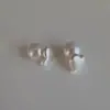 Pendientes de botón de dos piezas de alta calidad cepillados, encantadores, pendientes de perla, estilo ins frío simple, estilo coreano, chica, lujo ligero