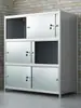 Estantería de Almacenamiento de Acero Inoxidable con Cerradura y Puerta, Totalmente Cerrada, de Pie, Multicapa, para Cocina del Hogar, Dormitorio, Balcón, Almacenamiento Multifuncional