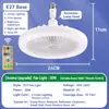Lámpara de techo con ventilador LED de rosca e27 con mando a distancia para dormitorio cocina