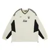 Comércio Exterior Europeu e Americano Retro Cor Contrastante Secagem Rápida Manga Longa Camiseta Solta Estilo Preguiçoso Outono Tendência Marca Camisa Top Esportivo Moletom