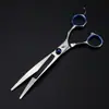 Tijeras Nepperson Azules de Alta Calidad de 7.0 pulgadas Set de 4 Piezas 3 Piezas 5 Piezas Tijeras para Aseo de Mascotas Tijeras Rectas Set de Espina de Pescado