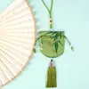 Bolsita de Spot Escénico Festival del Bote del Dragón Bolsita de Ajenjo Borla Bolsa Vacía Flor de Ciruelo Estilo Antiguo Templo Estilo Chino Cartera Bolsita Portátil