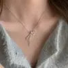Collar con Cadena para Clavícula de Chica con Cinta Geométrica Casual, Lazo, Estilo Coreano Dulce Elegante, Collar Estilo Ins