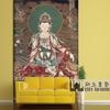 Papel de Parede Mural da Bodhisattva Guanyin Lua e Água do Templo Fahai, Papel de Parede para Decoração de Altar de Templo, Tecido de Parede com Fundo Religioso de Estátua de Buda