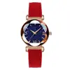 AliExpress Venda Quente Estilo Coreano Simples Moda Casual Cinto Feminino TikTok Relógio Céu Estrelado Romano