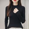 Malharia Gola Alta para Mulheres, Malharia Slim de Algodão para Usar por Baixo para Mulheres, Novo Estilo Outono e Inverno Top Interno, Mangas Compridas