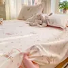 Juego de tres piezas de sábana individual de algodón puro, estilo simple y fresco, funda de almohada individual tamaño extragrande para dormitorio, apto para todas las estaciones