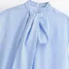 Ropa de Mujer Europea y Americana Transfronteriza Aliexpress Venta Caliente Moda Casual Sin Mangas Rayas Lazo Camisa