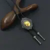 Colar Transfronteiriço Cabeça de Touro com Gotejamento de Óleo Liga de Zinco Laço de Couro Gravata Bolo Moda Unissex Colar Gravata Bolo