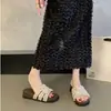 Novas chinelas de pérola, acessíveis, inspiradas em dopamina, saltos plataforma estilo francês, novo estilo chinês, confortáveis, coleção 2026, de alta qualidade, para mulheres, para usar no verão