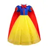Halloween Navidad Europeo y Americano Nuevo Vestido de Blancanieves Chal Largo Vestido Tutú Vestido de Flor Bronceado