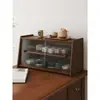 Gabinete de Almacenamiento para Juego de Té Tazas de Té de Madera Maciza Estante de Almacenamiento de Tazas para Encimera de Mesa de Comedor Soporte a Prueba de Polvo para Escritorio Tazas de Agua Tazas de Café