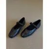Sapatilhas Femininas Retro de Couro Genuíno de Cordeiro Super Macias, Estilo Francês Baixo, Sapatilhas Confortáveis, Sapatos Mary Jane Baixos