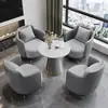 Estilo de lujo ligero combinación de sofá individual y mesa de café mesa y sillas de recepción comercial oficina de ventas mesa y sillas de negociación sofá para invitados de negocios de oficina