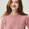 Suéter de Tricô Bai Cai Veludo Caxemira Inverno Estilo Suave e Relaxado para Mulheres, Caimento Solto, Suéter Pulôver Versátil, Retrô