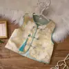 Chaleco de estilo chino para niños, nuevo modelo primavera 2026 para niñas, chaleco retro, top Hanfu para bebé, elegante abrigo Hanfu