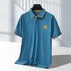 Polo de verano de manga corta para hombre, estilo informal, con bordado de color liso, holgado, para jóvenes y mediana edad.