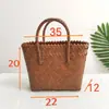 Bolsa de Mão de Rattan Sintético, Bolsa de Palha Trançada, Bolsa de Ombro de Abaixo do Braço, Bolsa Tote Tecida de Plástico Retrô Artesanal Feminina, Bolsa de Presente