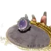 Anillo de Calcedonia Púrpura Natural para Mujer, Nuevo Estilo Chino, Color Original Violeta, Alta Calidad de Hielo, Cara Grande Tipo Huevo de Paloma, Lujo Ligero, Sensación de Alta Gama, Regalo