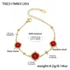 Acero Inoxidable Corte Cuadrado Borde de Pan Piedra de Vidrio Colgante Pendientes Collar Pulsera Set de Joyería Chapado en Oro de 18K
